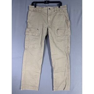 Duluth Trading Co Flex Fire Hose Cargo Pants Khaki Men's 34x34 Trim Fit